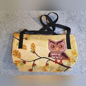 Handmade Owl Tapestry Handbag Nature Lightweight Cottagecore Boho
